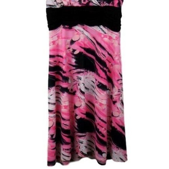 Dana Point Womens Sleeveless V-Neck Dress Size XL Pink Black - Picture 8 of 11